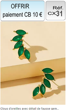 Réf: CX31 Collier d'oreilles avec pierre synthètique