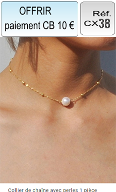Réf: CX38 Collier de chaine avec perle