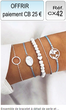 Réf: CX42 Ensemble de bracelets avec perles