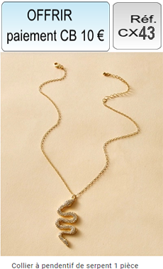 Réf: CX43 Collier à pendentif de serpent