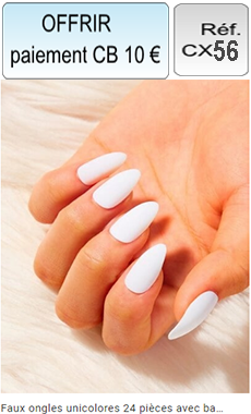 Réf: CX56 Faux ongles unicolores blanc 24 pièces