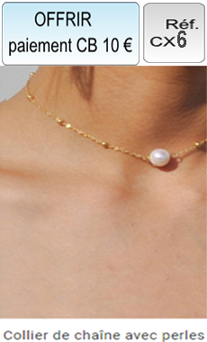 Réf: CX6 Collier de chaine avec perles