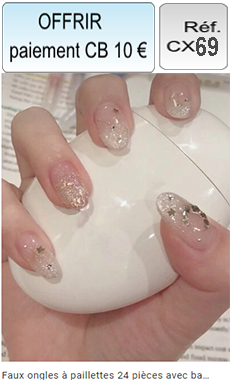 Réf: CX69 Faux ongles à paillettes 24 pièces